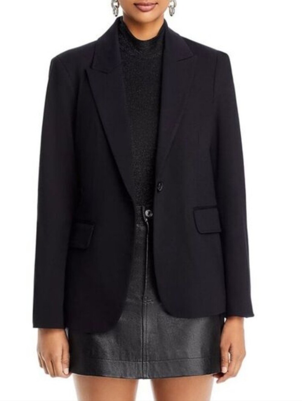 Kobe Halperin Collette Blazer Jacket Black Women's Size L Evening Career Wear